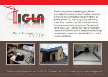 Szwalnia usługowa IGŁA – po nitce do kłębka…